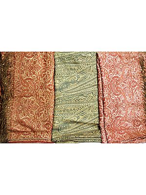 Lot of Three Woven Jamawar Bedspreads