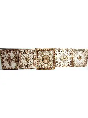 Lot of Five Tissue Table Mats with Antique Beadwork