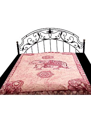 Single Bed Batik Bedspread with Elephant