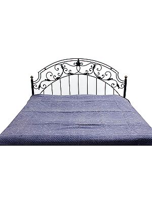 Air-Force Blue Stone-washed Bedcover from Gujarat