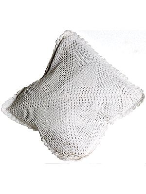 White Crochet Cushion Cover