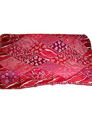 Purple Reversible Jamawar Sofa Throw