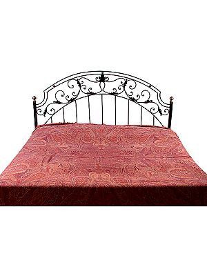 Woven Paisley Bedspread - Elegant Textile Art