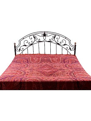 Reversible Jamawar Bedspread with Antique Mughal Weave