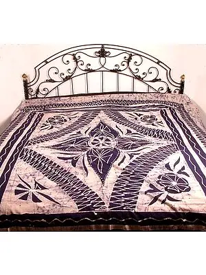 Deep-Blue Batik Bedspread