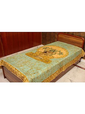 Gajalakshmi on an Single-Bed Bedspread