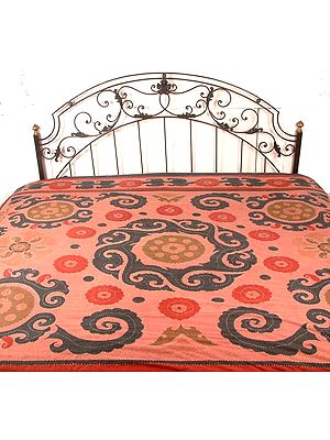 Kantha Bedspread with Oriental Motifs