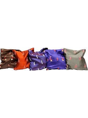 Lot of Five Cushion Covers from Kashmir with Ari Embroidered Bootis