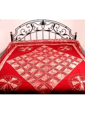 Maroon Batik Bedspread