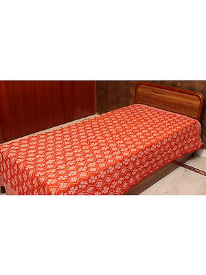 Orange Single-Bed Bedspread from Coimbatore