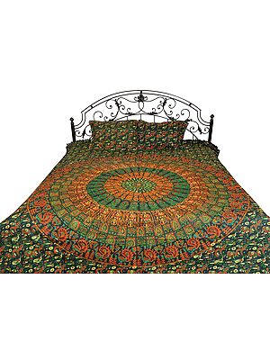 Bedsheet from Pilkhuwa with Printed Giant Mandala