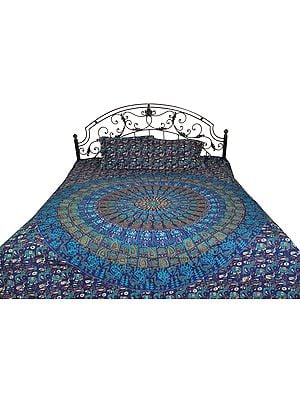 Bedsheet from Pilkhuwa with Printed Giant Mandala