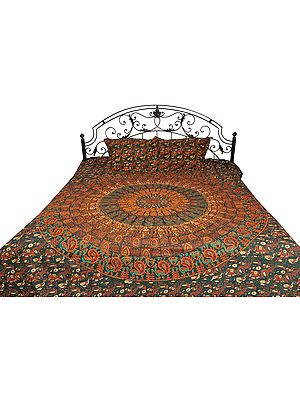 Bedsheet from Pilkhuwa with Printed Giant Mandala