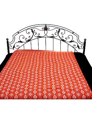 Rust-Orange Single-Bed Bedspread from Coimbatore