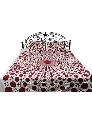 Bedspread from Pilkhuwa with Printed Mandala and Flowers