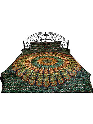 Bedspread from Pilkhuwa with Printed Giant Mandala