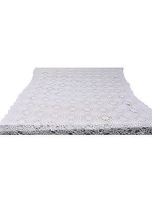 Chic-White Crochet Table Cover