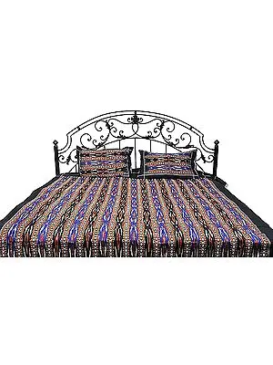 Bedspread with Ikat Weave Hand-Woven in Pochampally