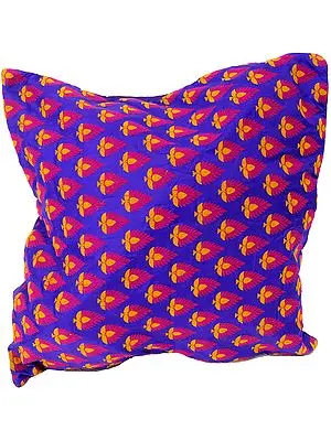 Purple Hand-woven Banarasi Cushion Cover
