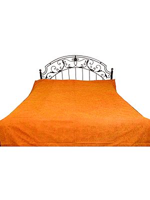 Stonewashed Bedspread with Ari Embroidery in Golden Thread