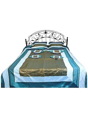 Seven-Piece Bedspread from Banaras with Brocade Weave