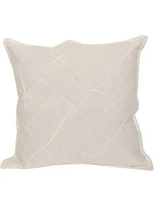 Snow-White Cushion Cover with Thread Work