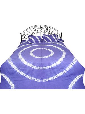 Corsican-Blue Batik-Dyed Bedspread from Rajasthan