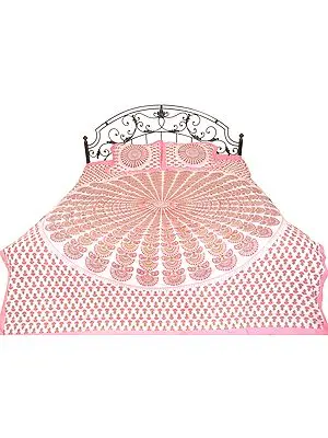 Bedspread from Jodhpur with Printed Giant Mandala