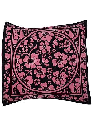 Pink-Carnation Cushion Cover from Pilkhuwa with Printed Flowers