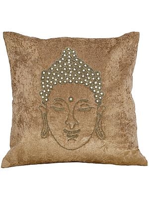 Buddha Cushion Covers Embellisehd with Pearls and Bead Strings