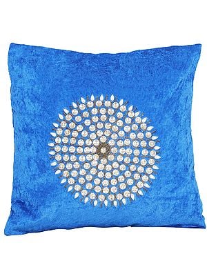 Cushion Cover with Stones and Bead String Studded Chakra