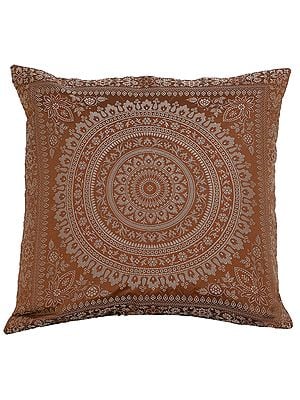 Cushion Cover from Banaras with Giant Woven Mandala