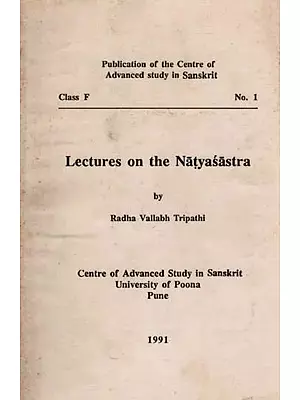 Lectures on Natyasastra (An Old and Rare Book)