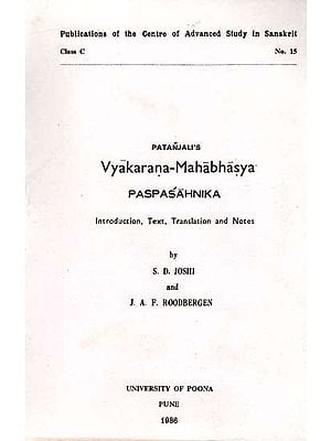 Patanjali's Vyakarana-Mahabhasya Paspasahnika (An Old and Rare Book)