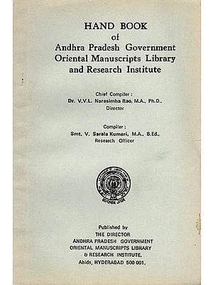 Hand Book of Andhra Pradesh Government Oriental Manuscripts Library and Research Institute (An Old and Rare Book)