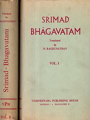 Srimad Bhagavatam- With Notes from a Dozen Commentaries (Set of 2 Volumes, An Old and Rare Book)  Only 1 Quantity Available