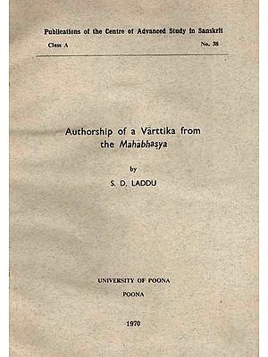 Authorship of a Varttika from the Mahabhasya (An Old and Rare Book)