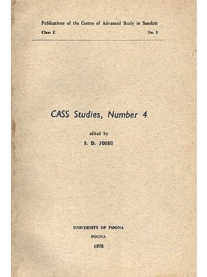 Cass Studies, No 4 Including Articles on Vedic Soma and Non-Paninian Systems of Sanskrit Grammar (An Old and Rare Book)