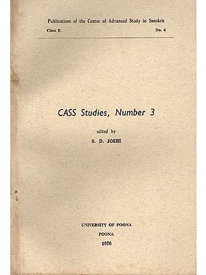 Cass Studies No 3, 1976 Including Articles on Music and Medicine in Veda and Devolpment of Development of Domestic Rites (An Old and Rare Book)