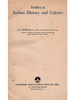 Studies in Indian History and Culture (An Old and Rare Book)