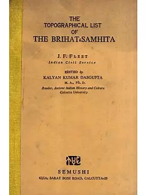 The Topographical List of the Brihat-Samhita (An Old and Rare Book)