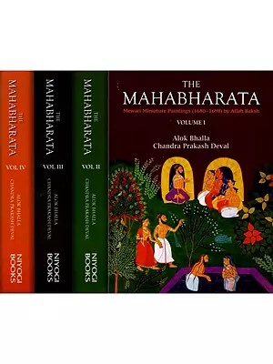 The Mahabharata: Mewari Miniature Paintings (1680-1698) By Allah Baksh (Set of 4 Volumes)
