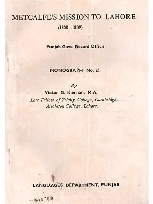 Metcalfe’s Mission to Lahore (1808–1809) - An Old and Rare Book