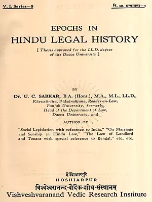 Epochs in Hindu Legal History (An Old and Rare Book)