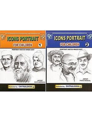 Icons Portrait for Children: Portrait Sketch Made Easy (Set of 2 Volumes)