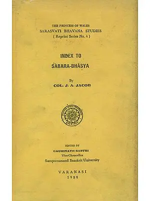 Index to Sabara Bhasya (An Old and Rare Book)