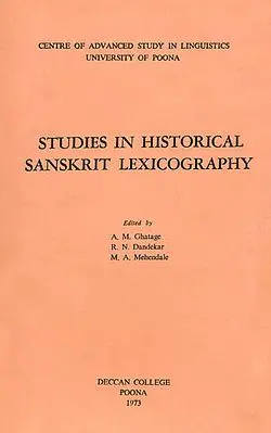 Studies in Historical Sanskrit Lexicography (An Old and Rare Book)