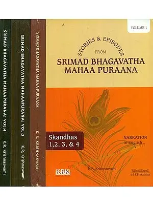 Stories and Episodes from Srimad Bhagavatha Maha Purana (Set of 4 Volumes)