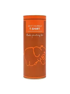 Cotton T-Shirt Block Printing Kit Orange Elephant (Do it Yourself)