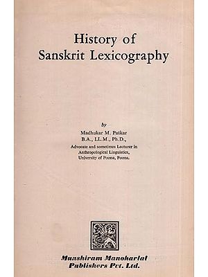 History of Sanskrit Lexicography (An Old and Rare Book)